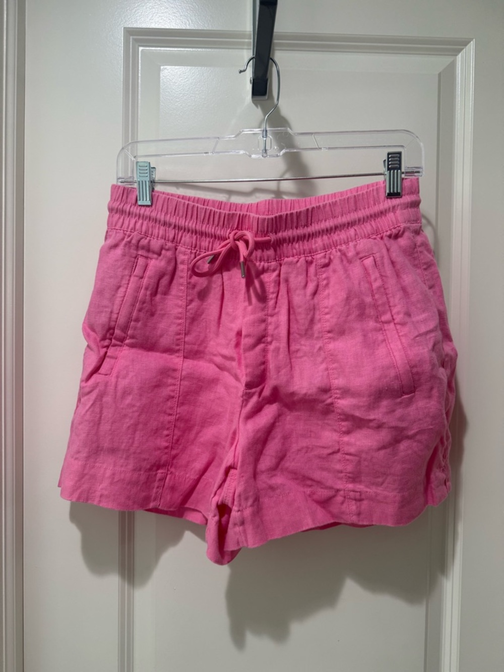Athleta Women's Raphanus Pink Linen Drawstring Shorts